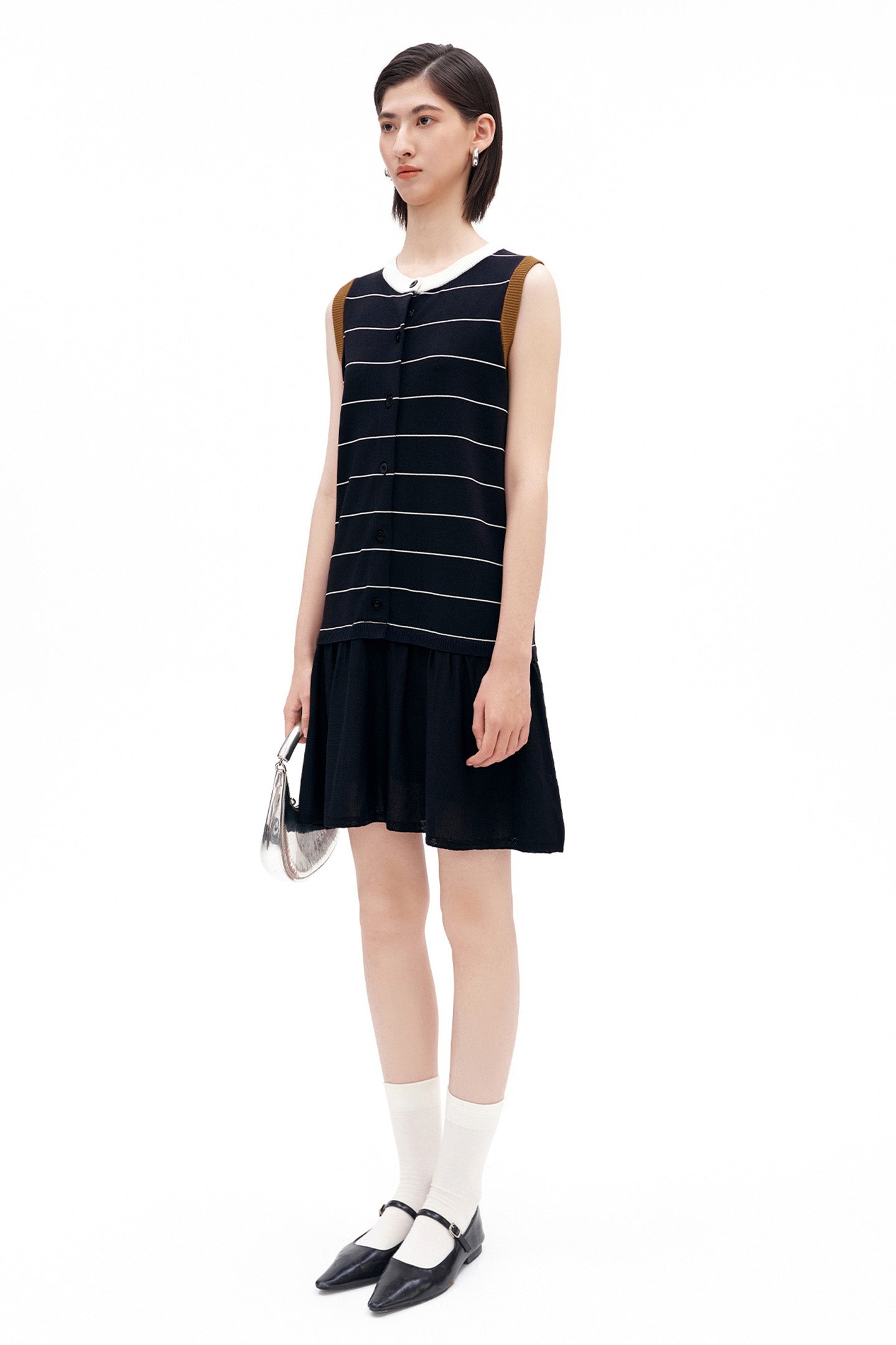Classic Striped Sleeveless Dress