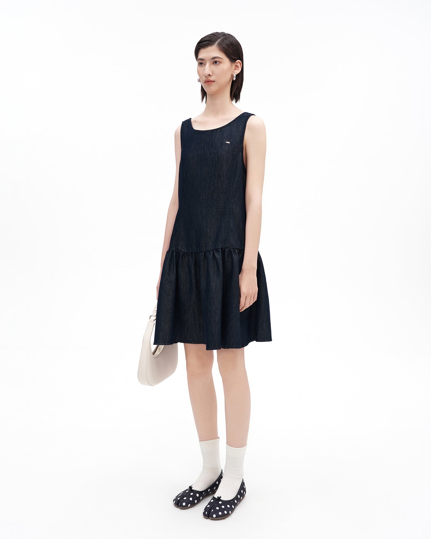 Tencel-Blend Vintage Raw Denim Blue Dress