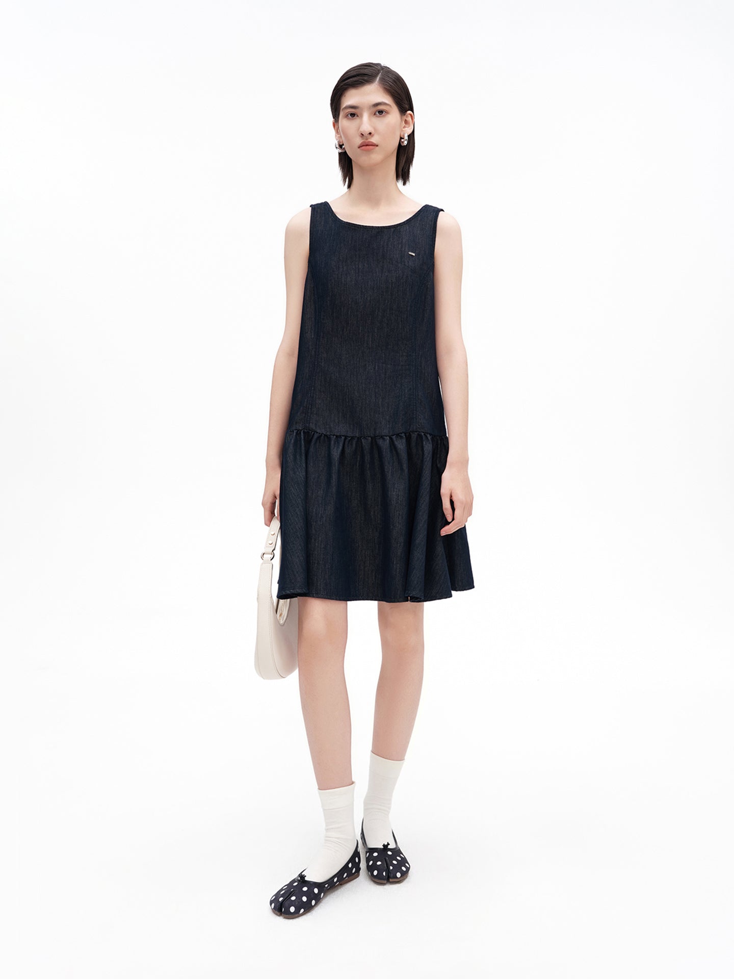 Tencel-Blend Vintage Raw Denim Blue Dress