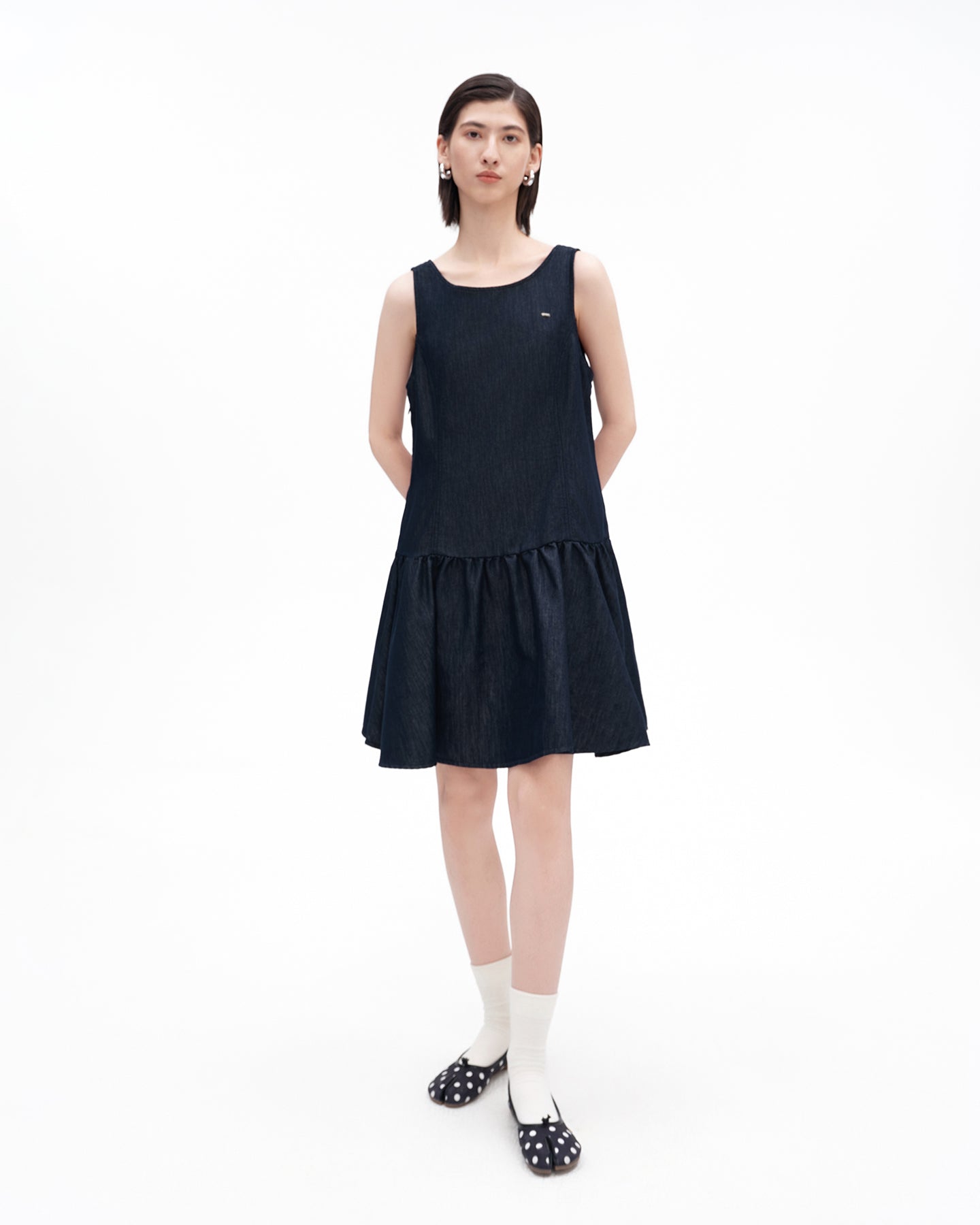 Tencel-Blend Vintage Raw Denim Blue Dress