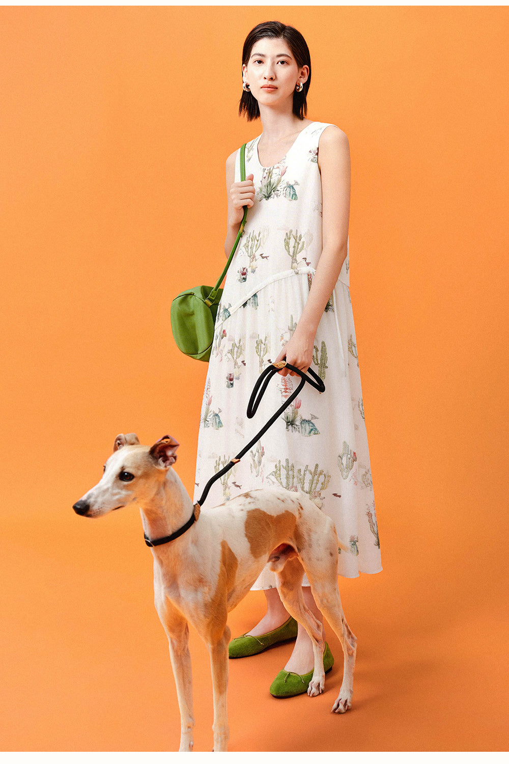 Tencel-Blend French-Style U-Neck Dress