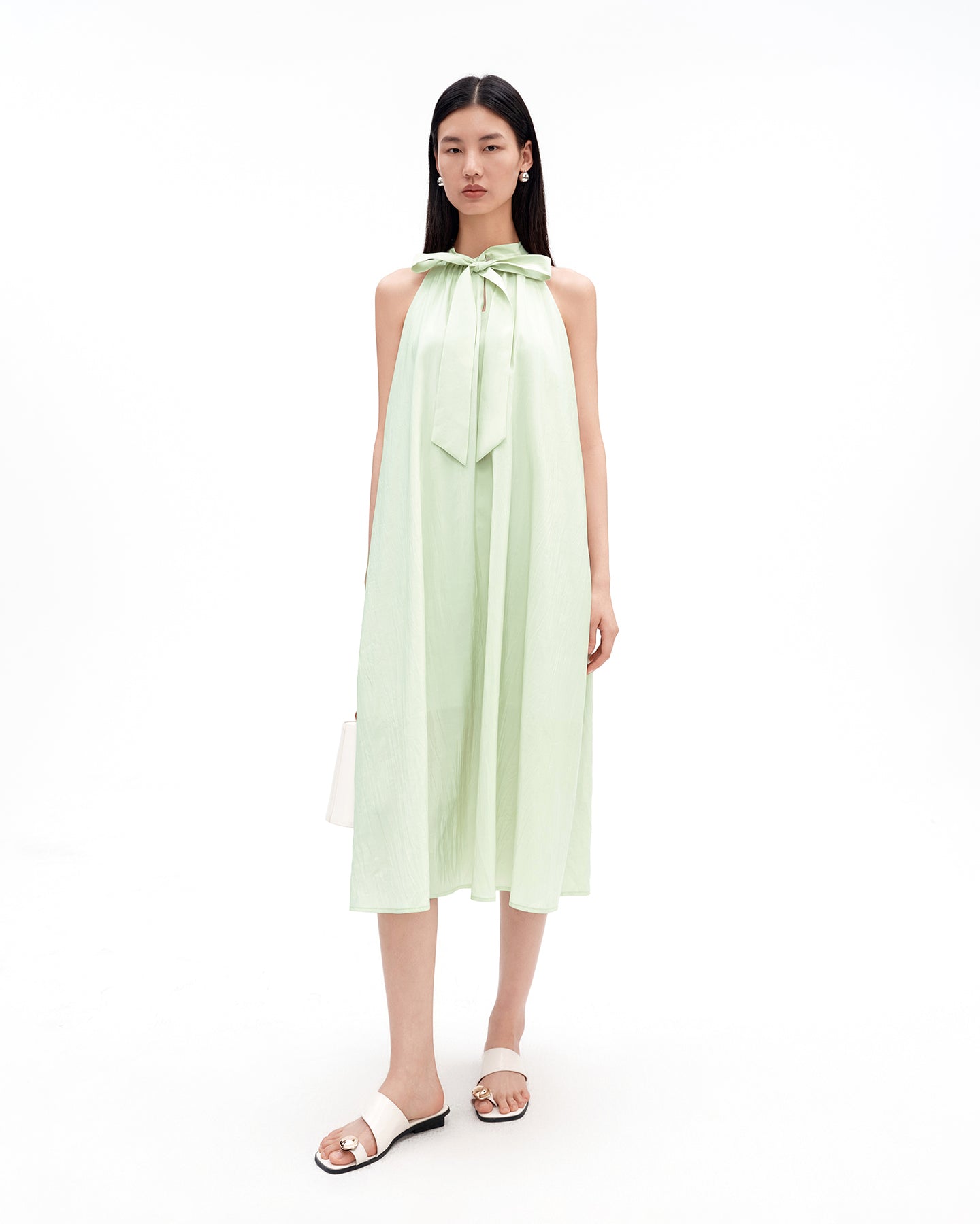 Modal-Blend French-Style Ribbon-Tie Dress