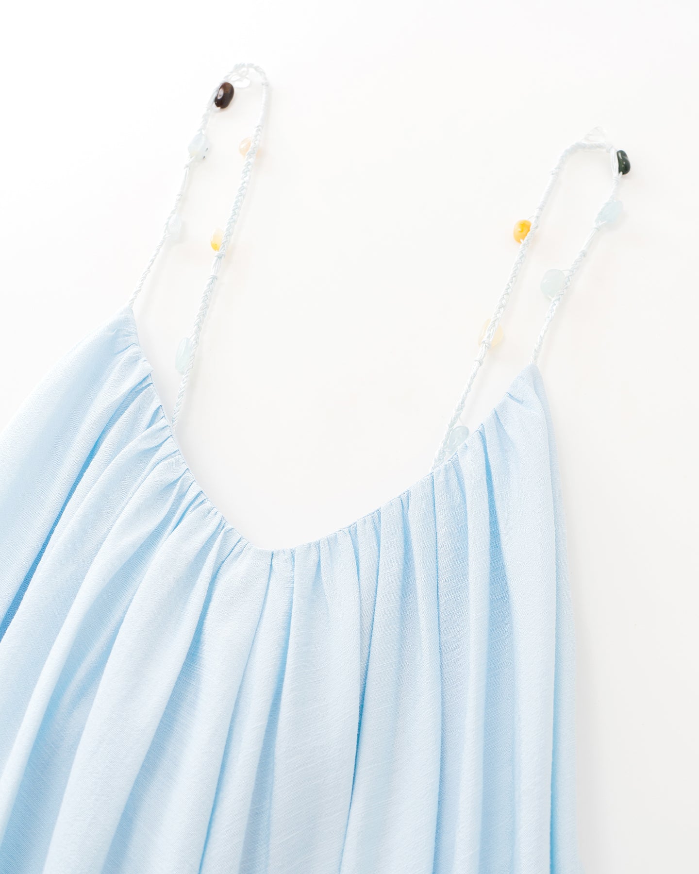 Colored stone woven U-neck camisole dress