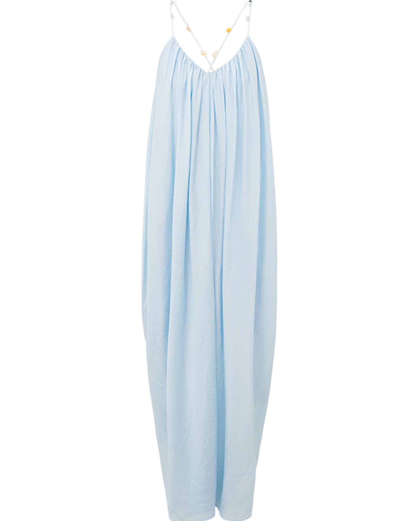 Colored stone woven U-neck camisole dress