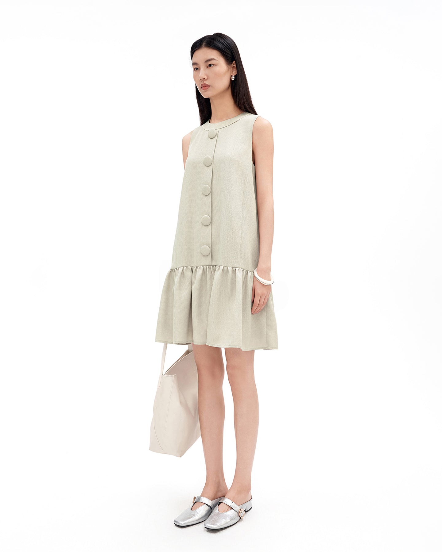Linen-Look Sleeveless Dress