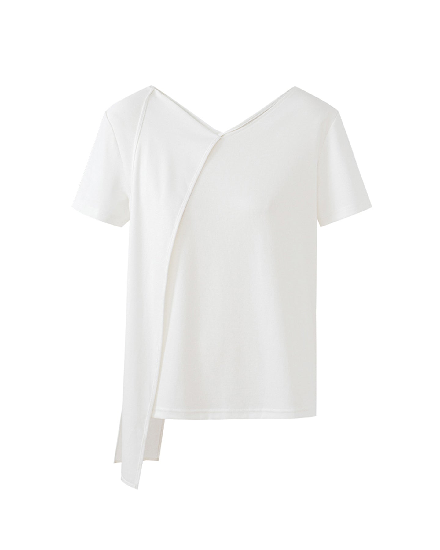 Lyocell Cotton Scarf Collar Top