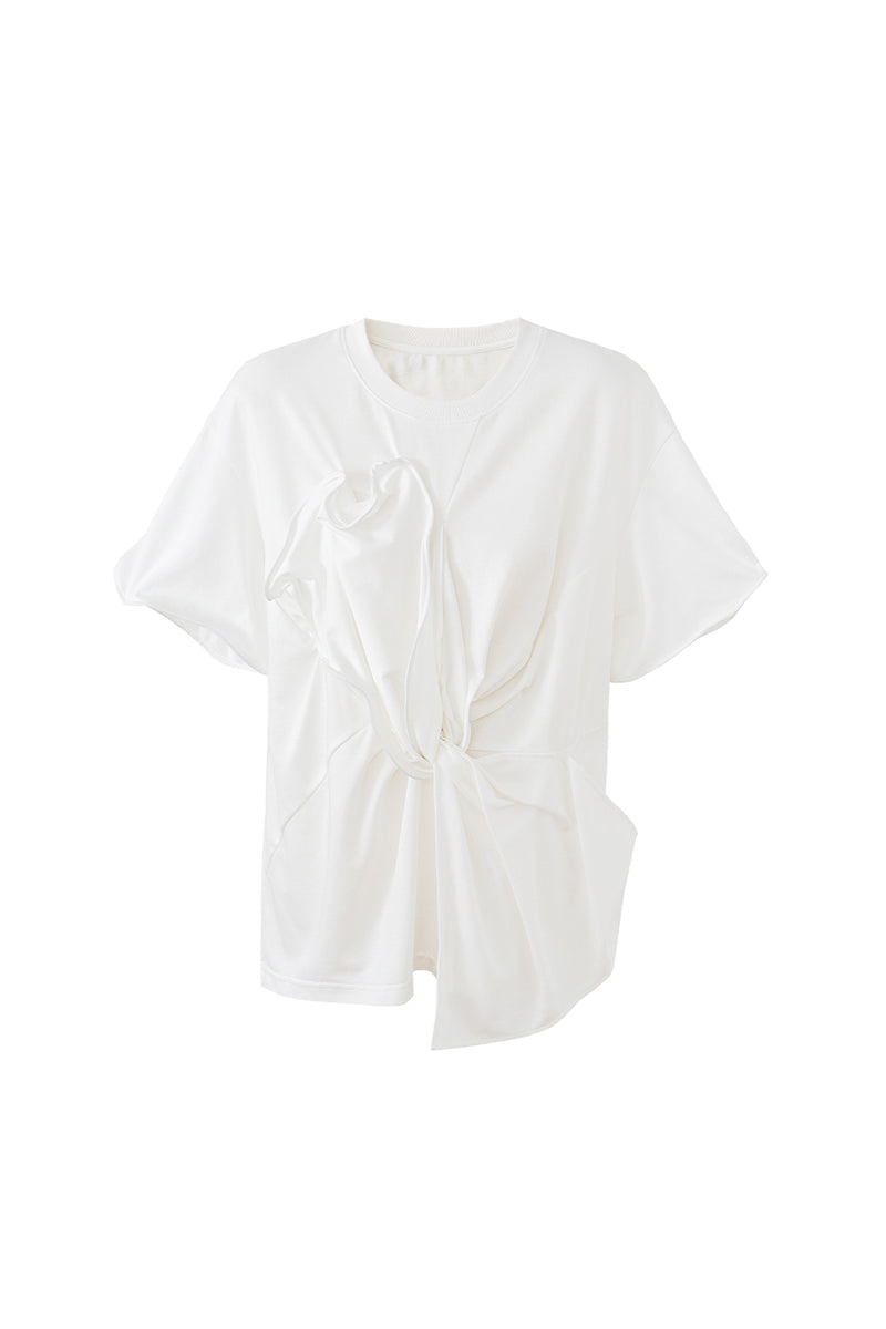 SELFWHO Twisted Flower Short-Sleeved T-Shirt