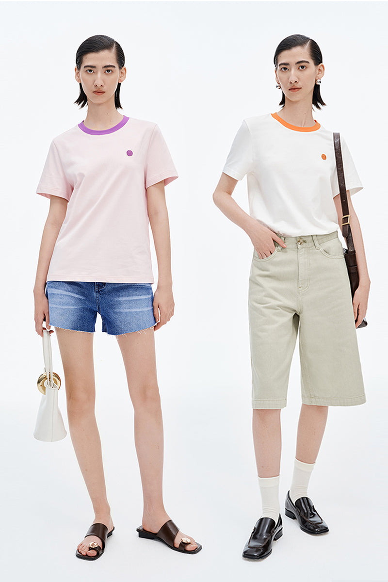 Smiley Wardrobe Contrast Short Sleeve