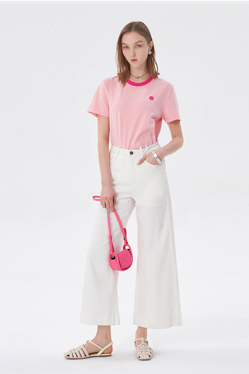 Smiley Wardrobe Contrast Short Sleeve