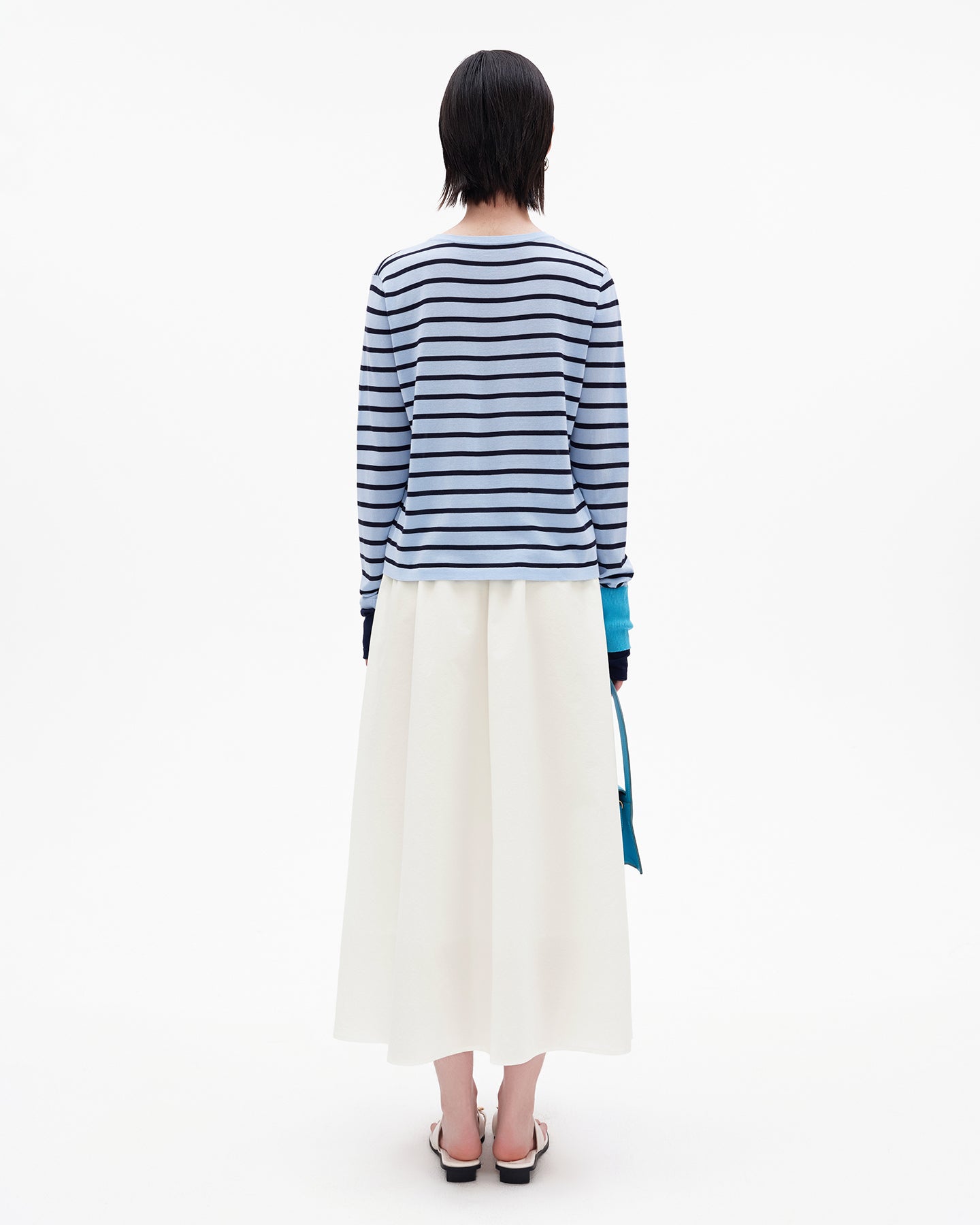 Cotton Acetate Striped Long-Sleeve