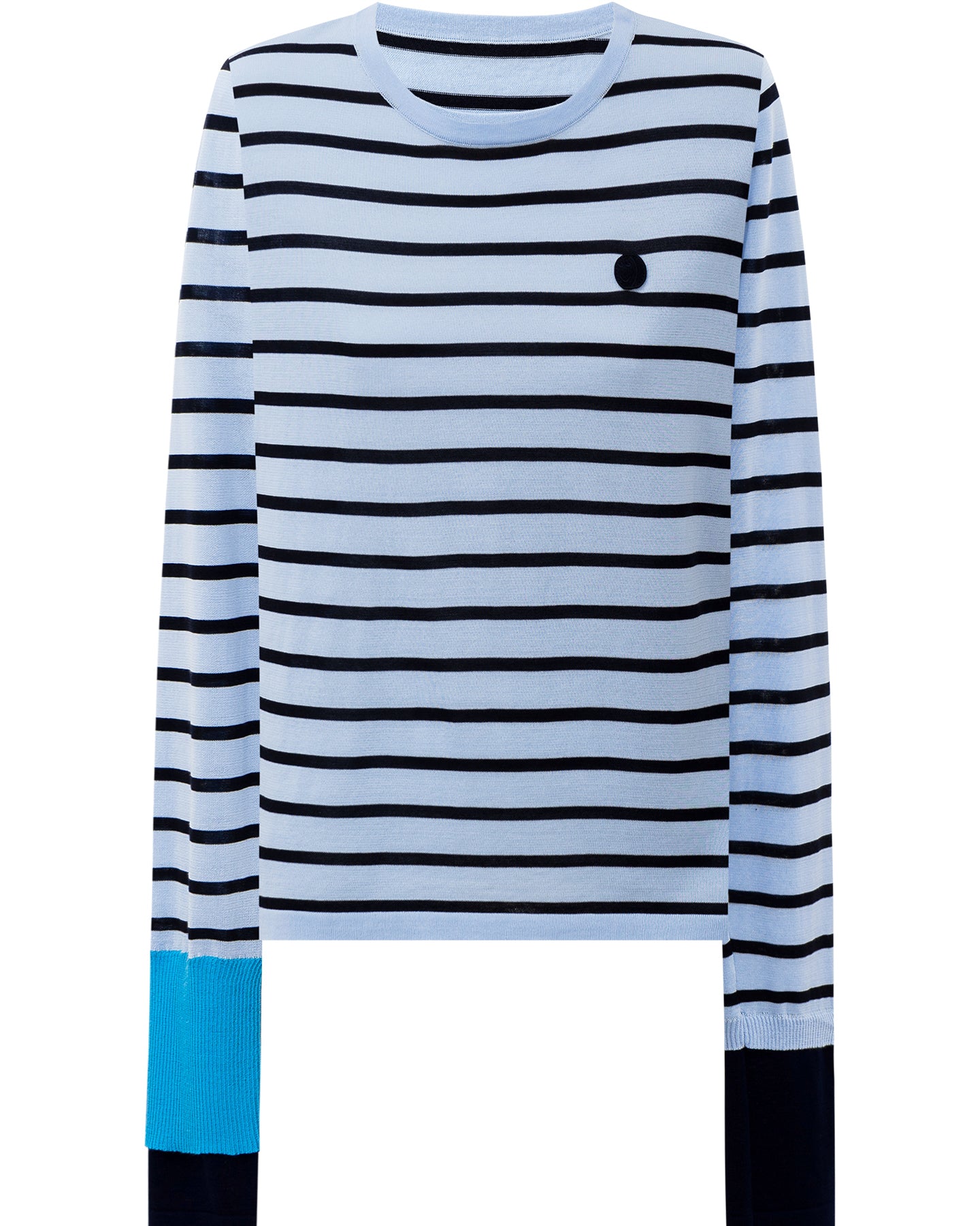 Cotton Acetate Striped Long-Sleeve