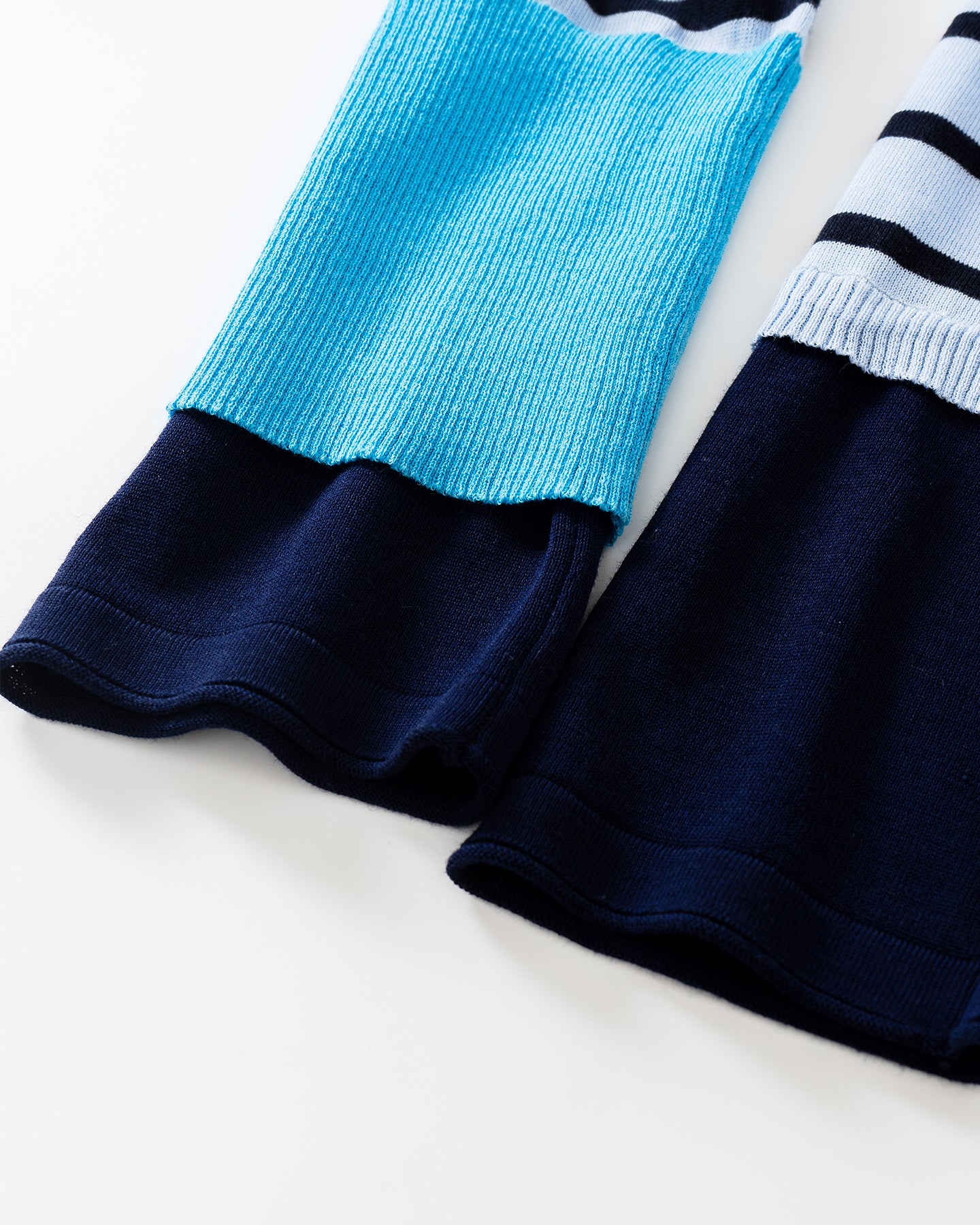 Cotton Acetate Striped Long-Sleeve