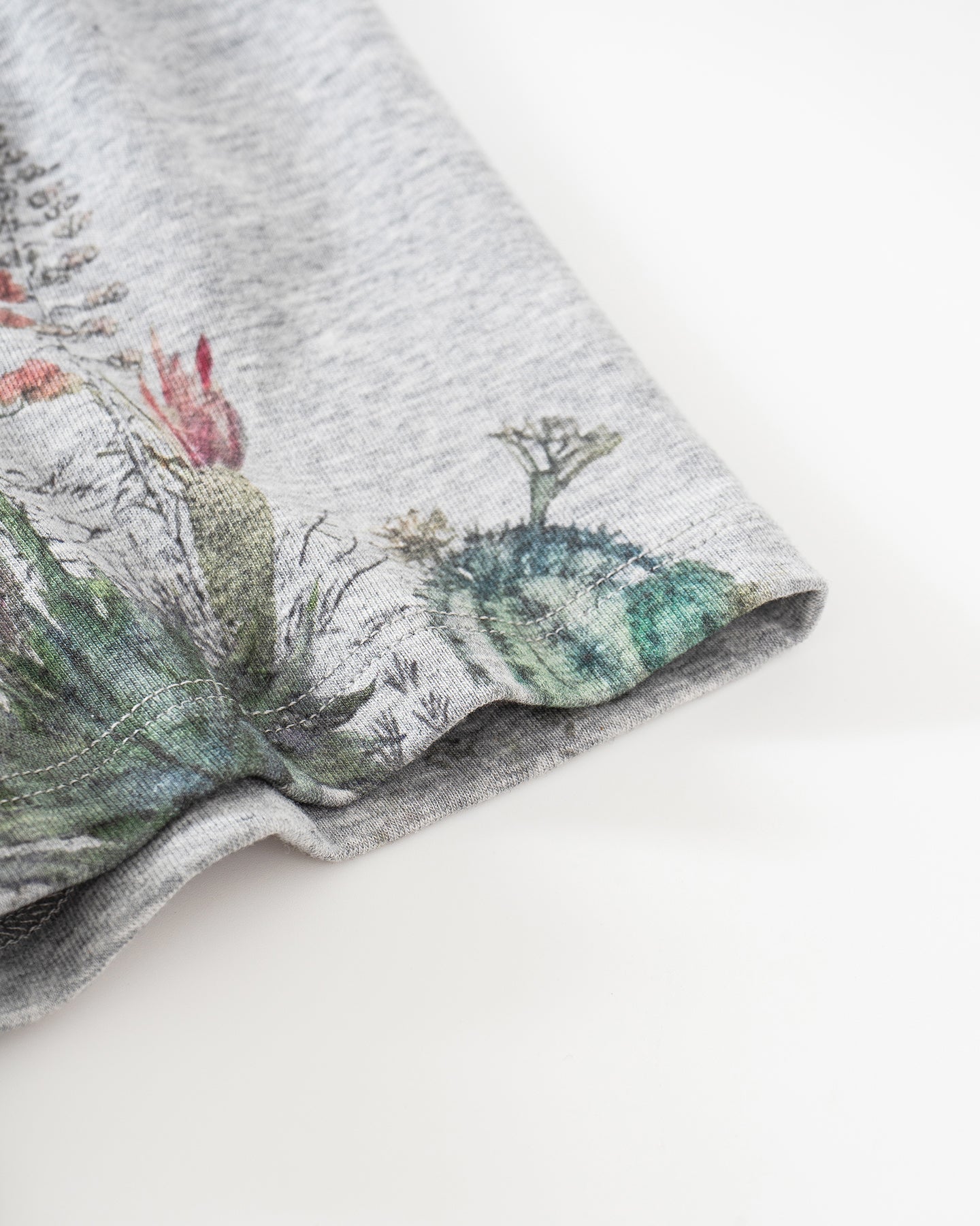 Cactus & Puppy Print Cropped T-Shirt