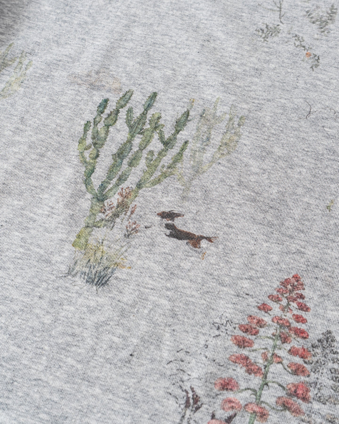 Cactus & Puppy Print Cropped T-Shirt