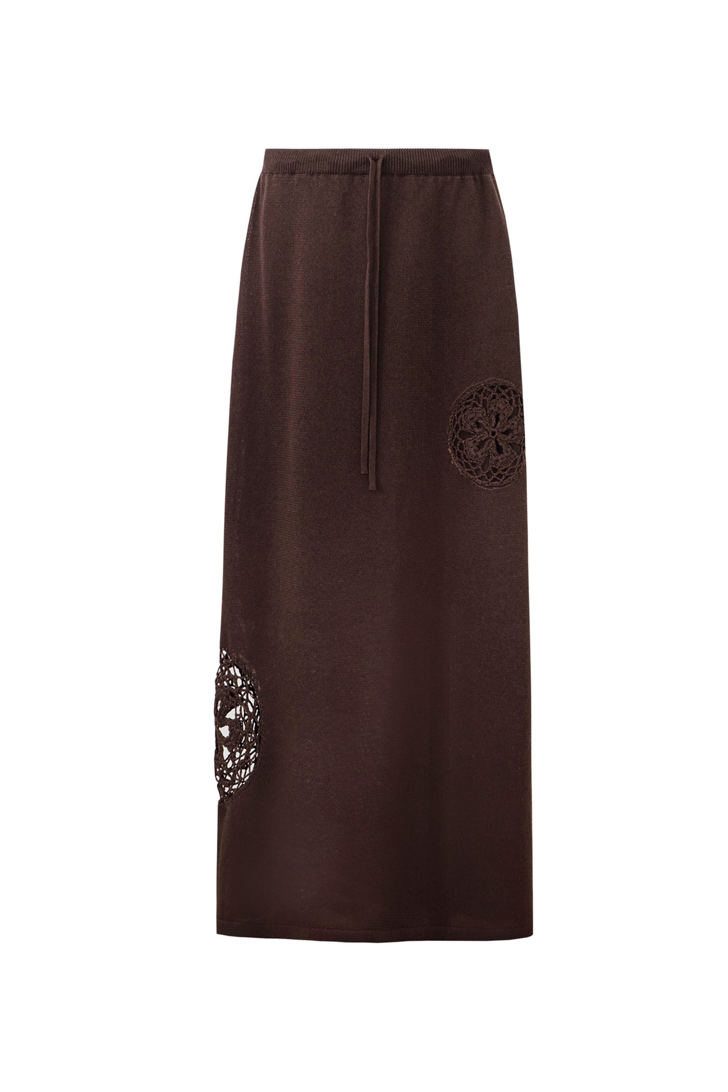 SELFWHO Meconopsis series linen hollow vest + straight skirt set
