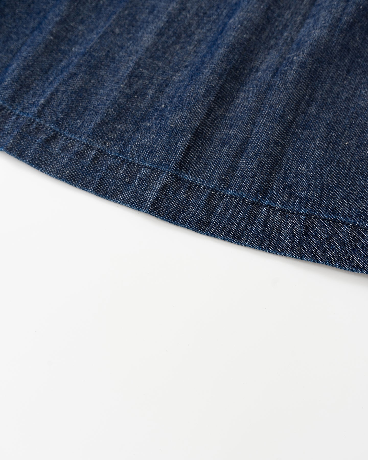 Cotton and linen blend raw cowboy style vest and denim skirt