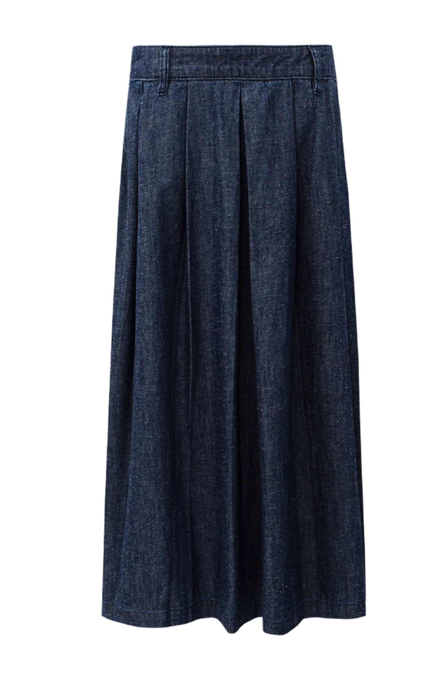 Cotton and linen blend raw cowboy style vest and denim skirt
