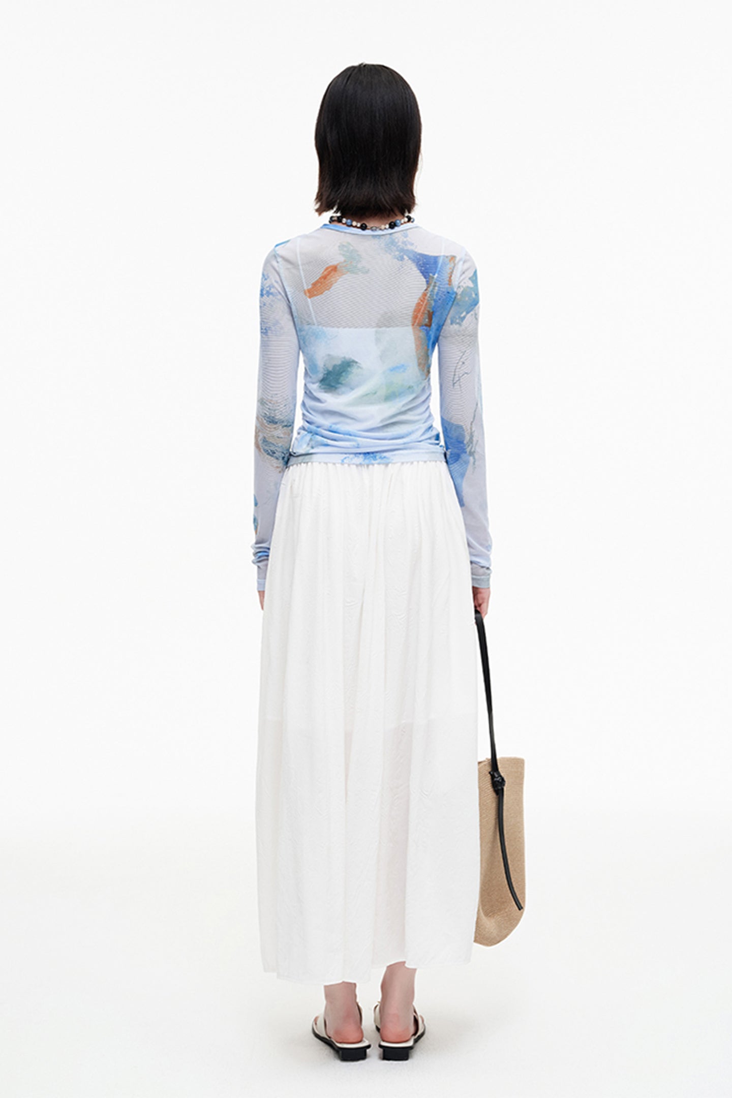 SELFWHO Meconopsis series printed bottoming shirt