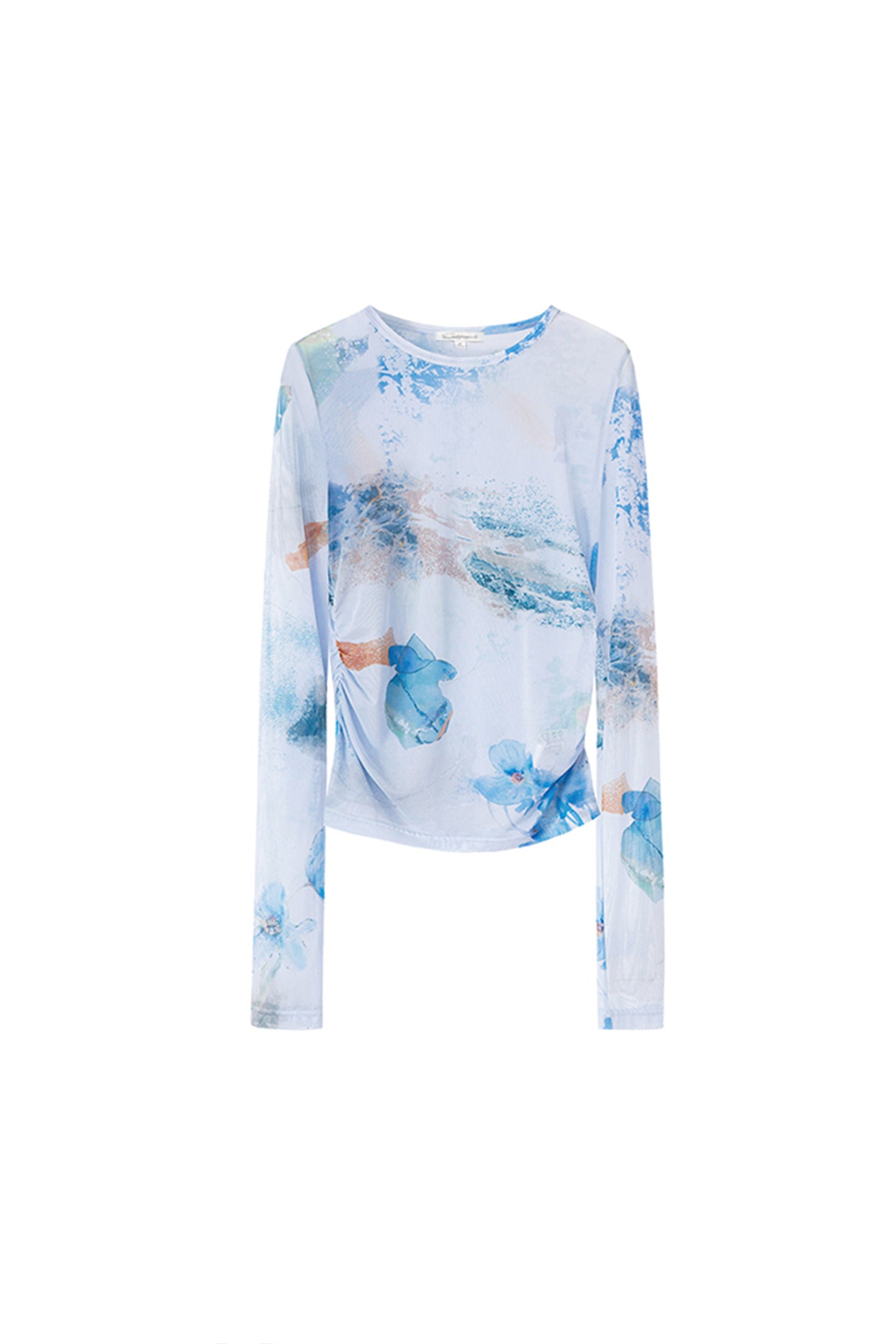 SELFWHO Meconopsis series printed bottoming shirt