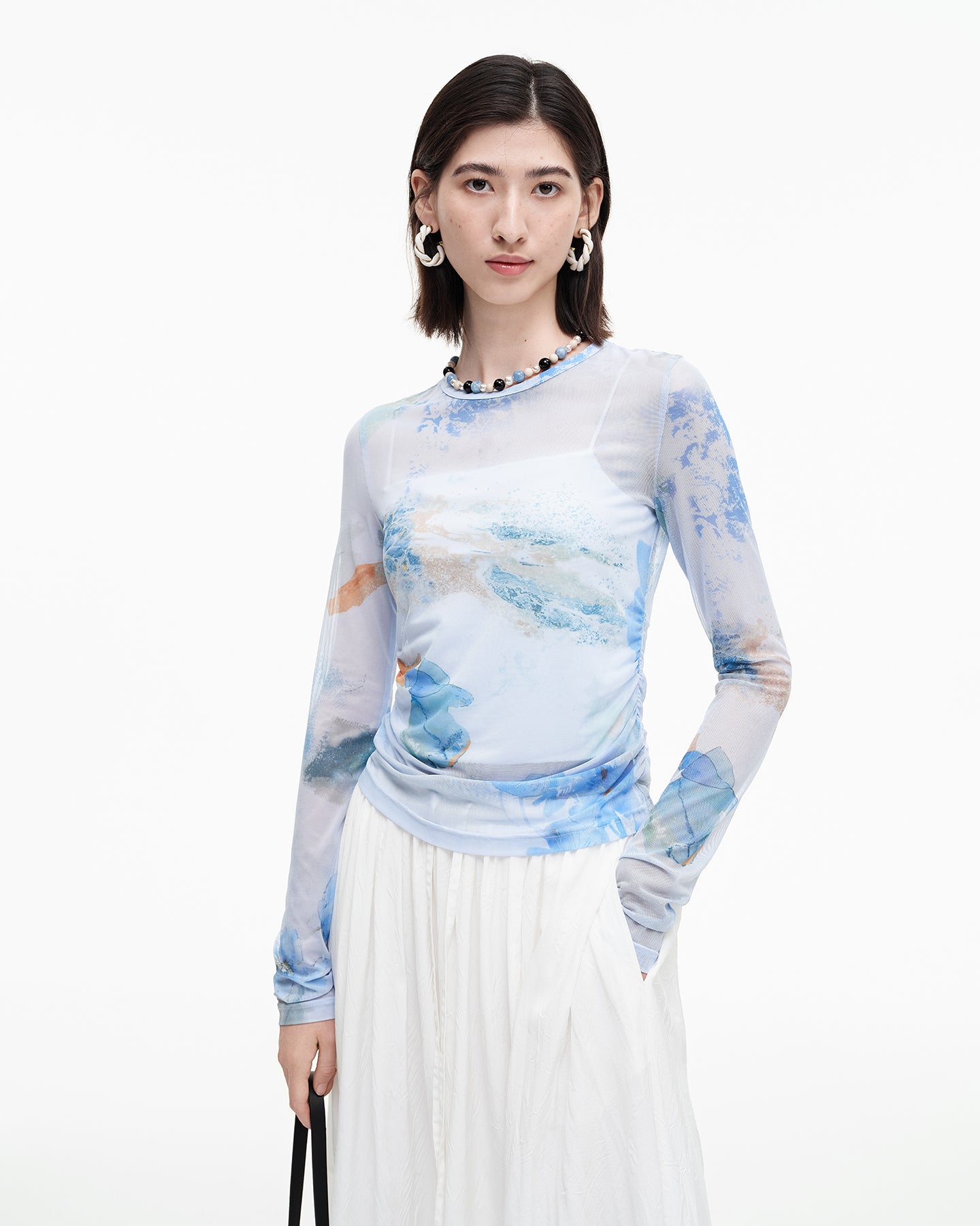 Meconopsis series printed bottoming shirt