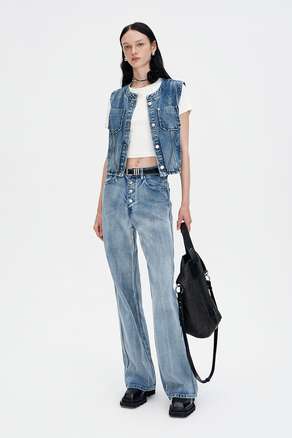Vintage Vest Jacket Short Denim Vest