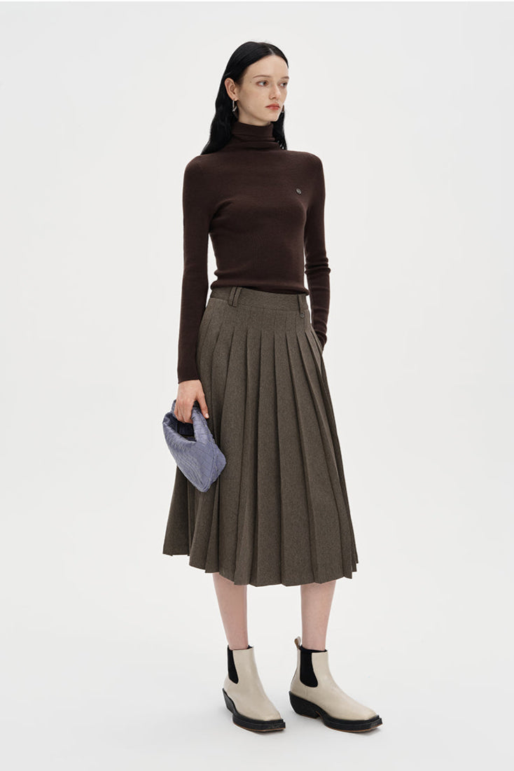 Turtleneck wool knitted shirt tight-fitting bottoming top