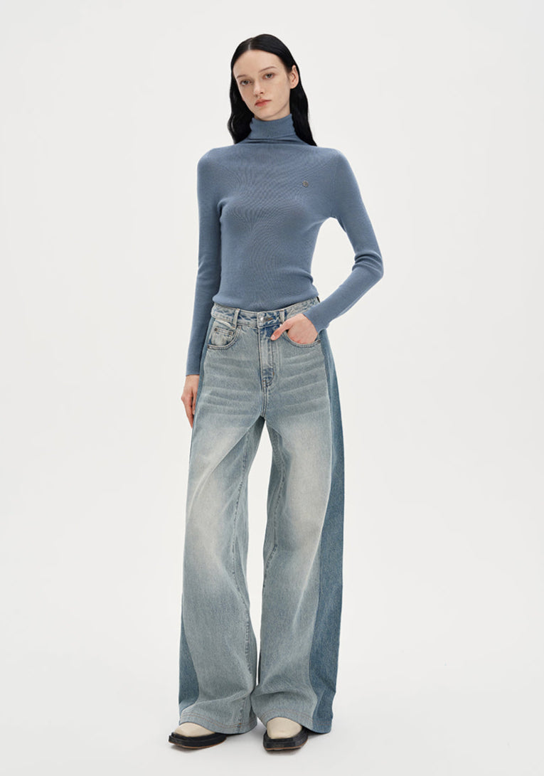 Turtleneck wool knitted shirt tight-fitting bottoming top