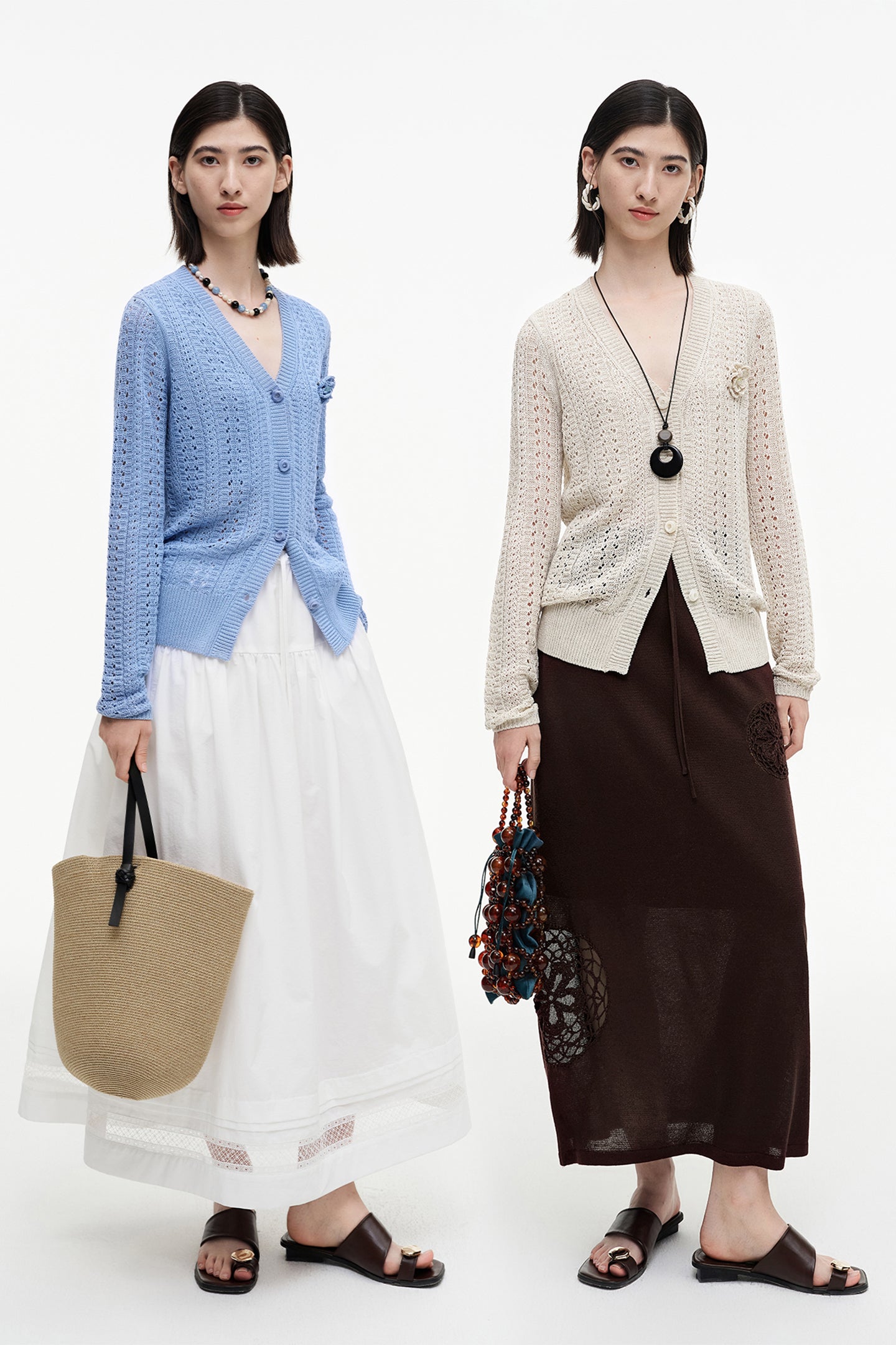 SELFWHO Meconopsis series flower brooch hollow shirt