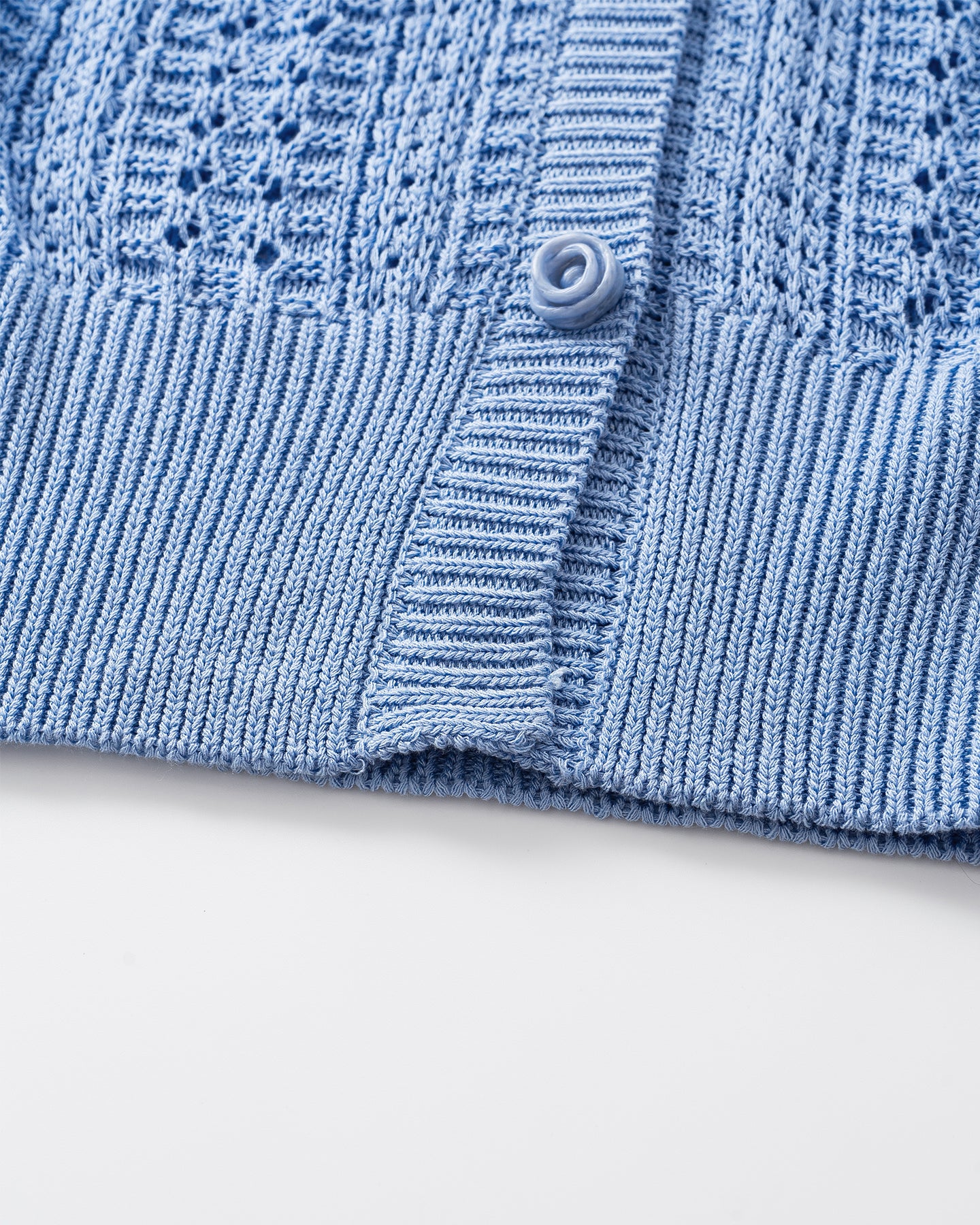 Selfwho Meconopsis series linen knitted hollow vest