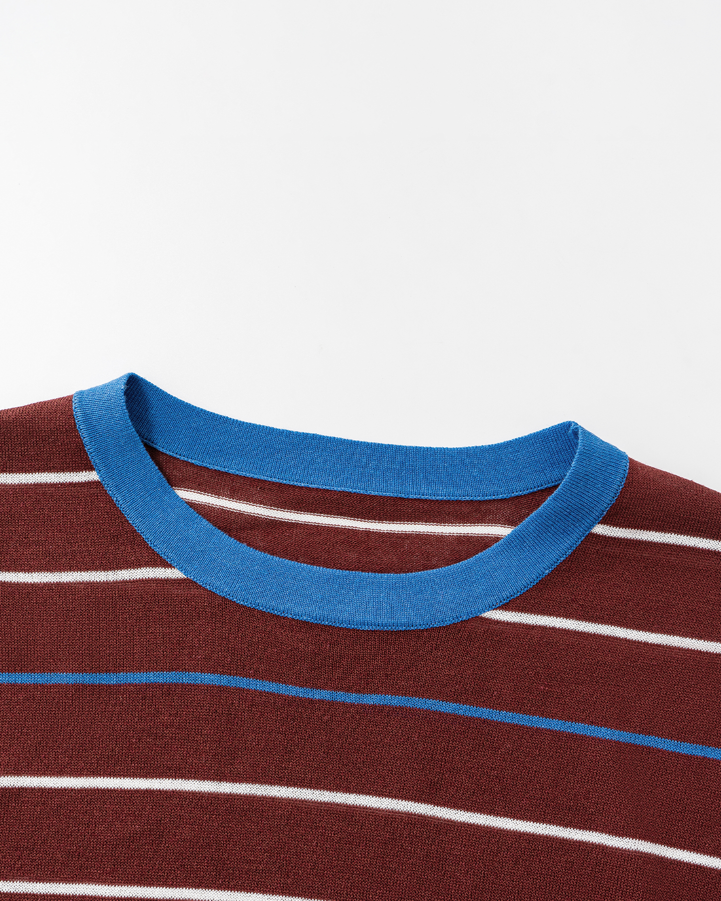 Contrast Stripe Linen Sleeve Top
