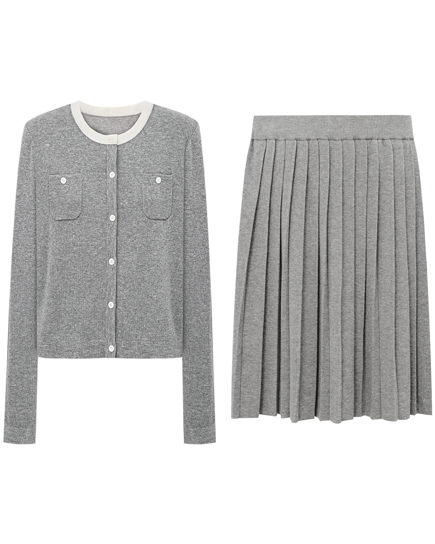 Color-Block Knit Cardigan – Linen-Blend