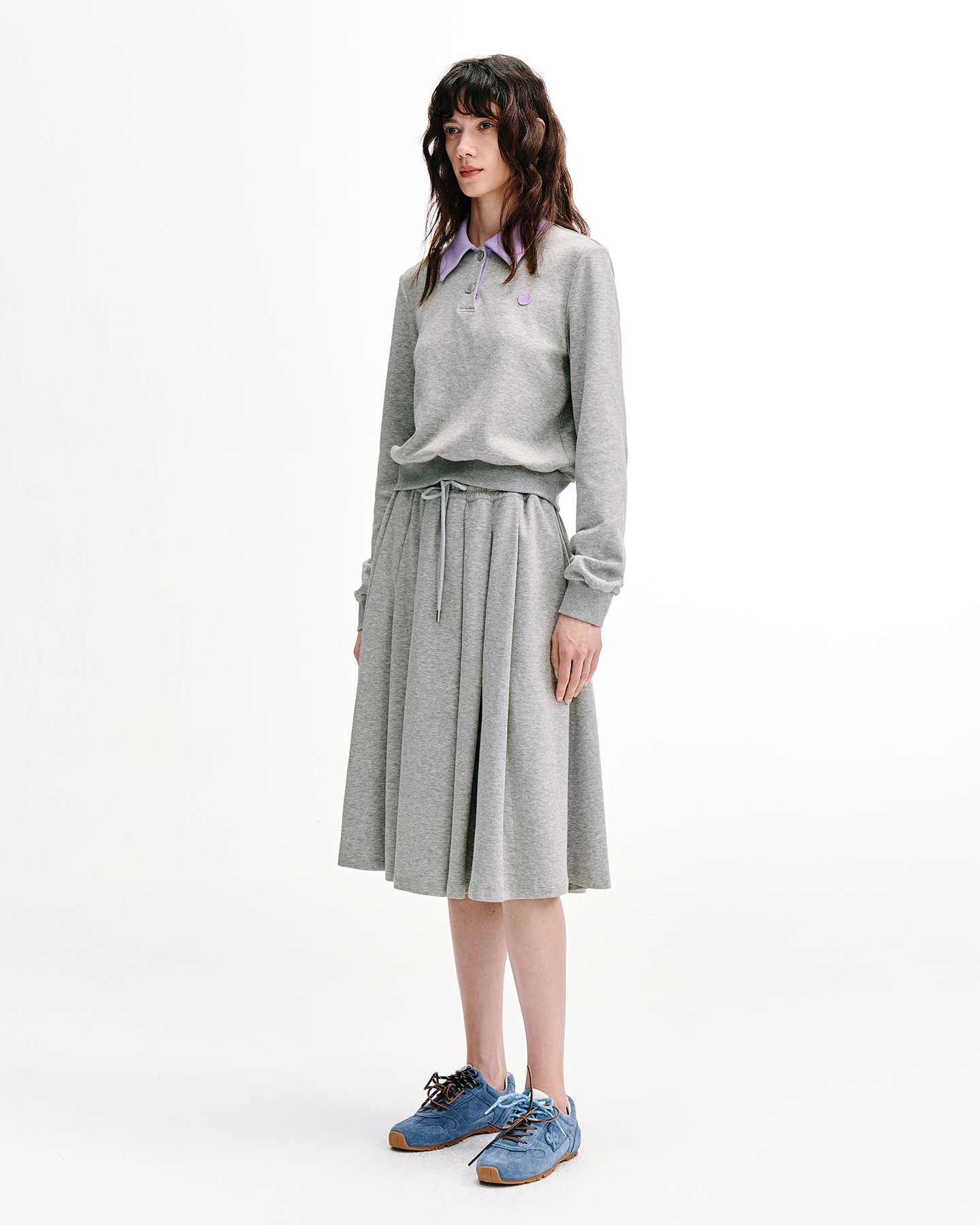 Smiley Polo & Pleated Skirt Co-ord Set