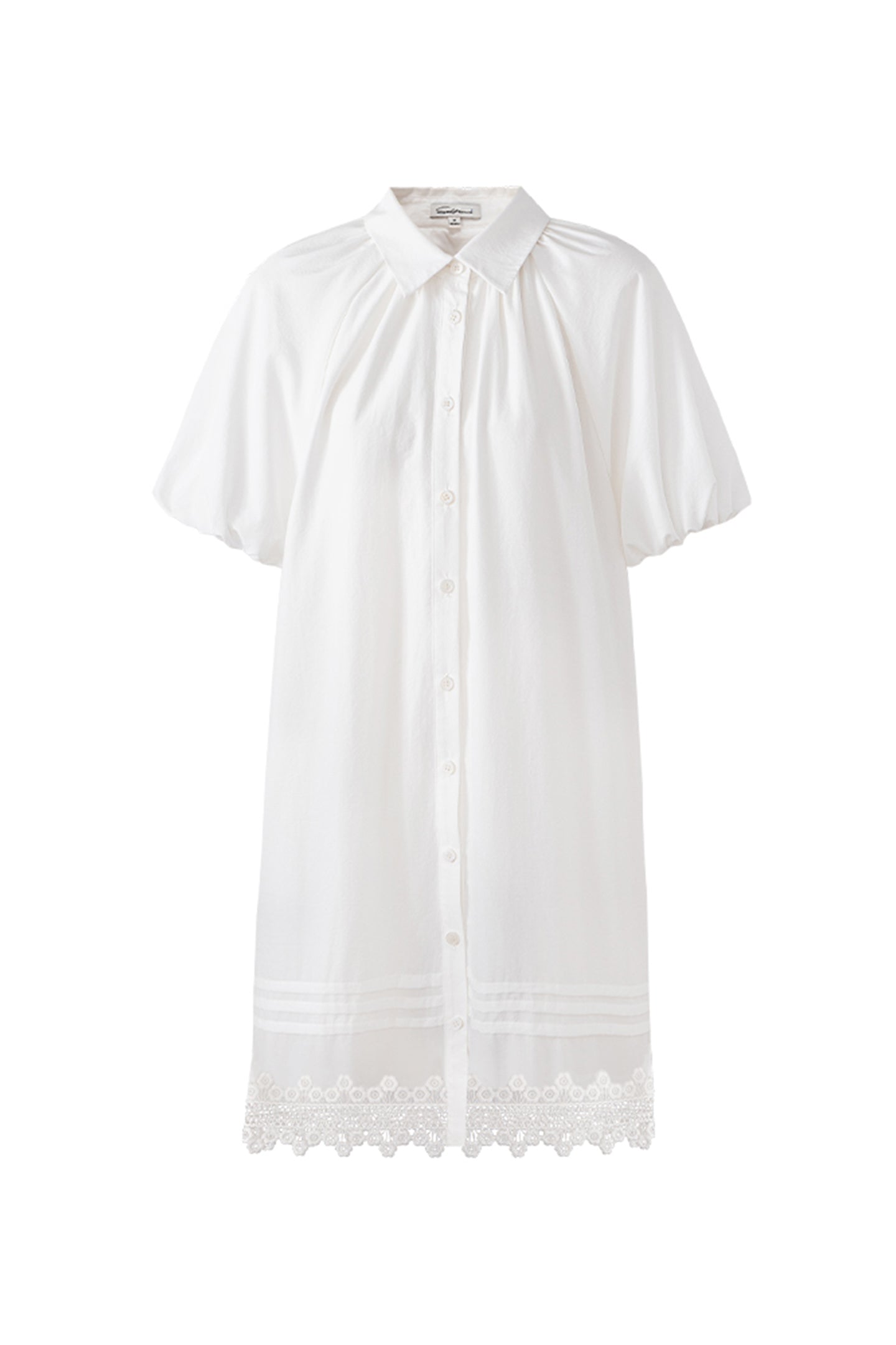 SELFWHO Meconopsis series white bud sleeve dress