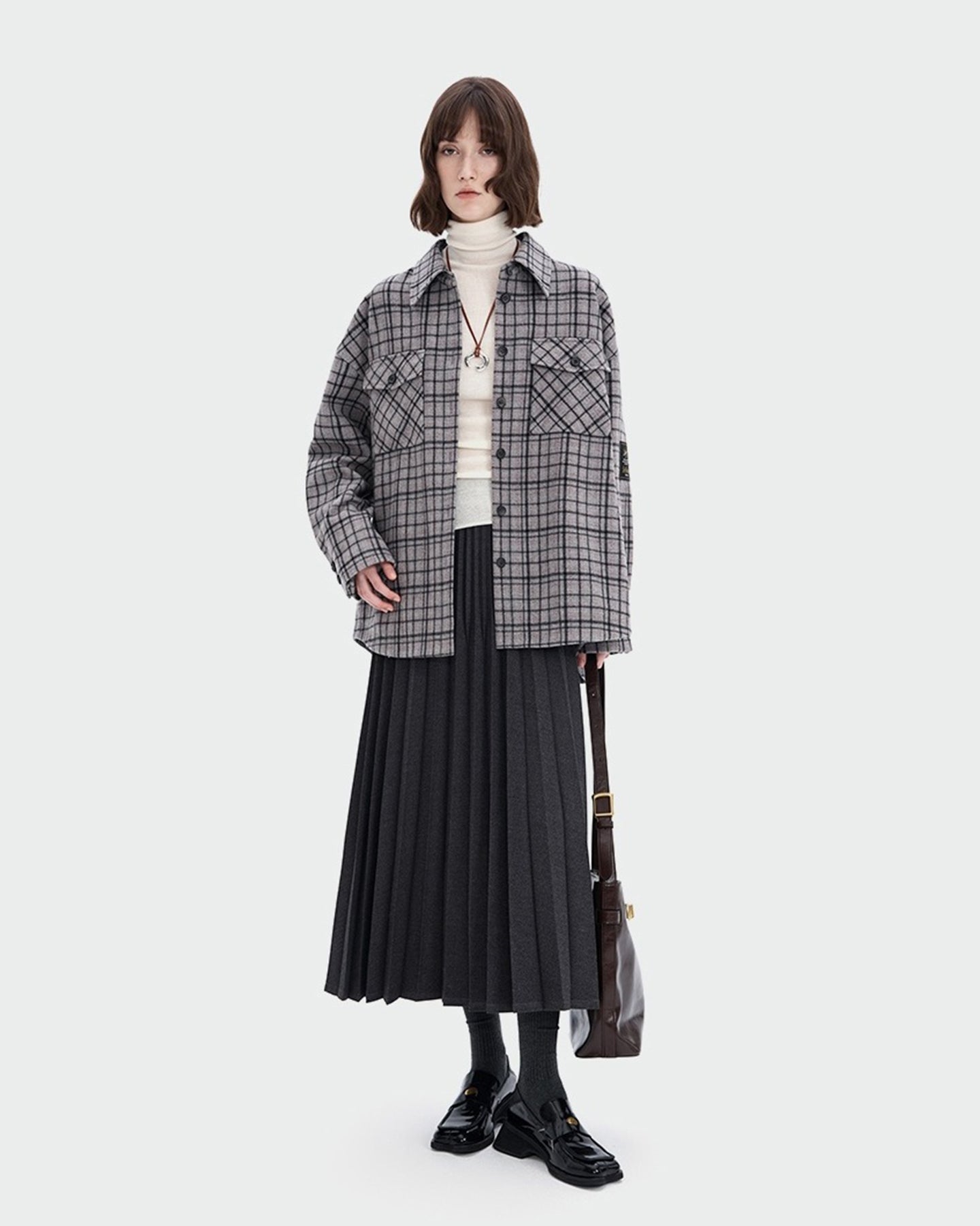 Heavy three-Dimensional Double Pleated Skirt