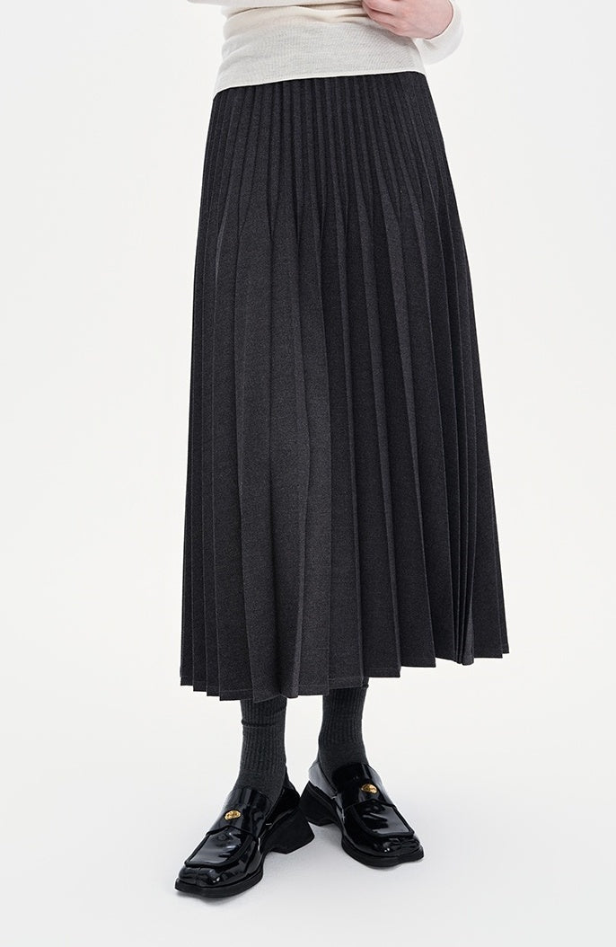 Heavy three-Dimensional Double Pleated Skirt