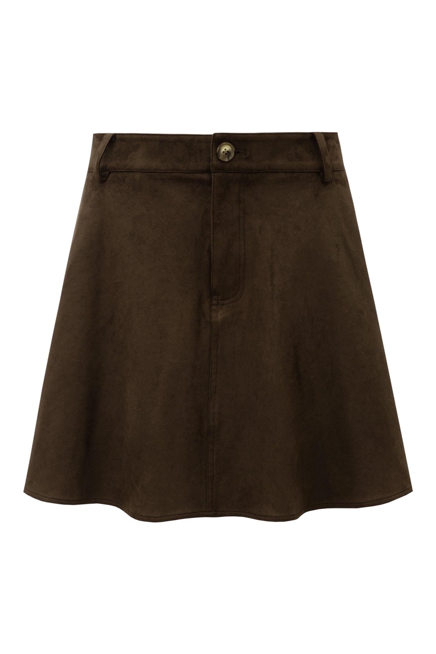 SELFWHO Vintage Suede A-line Skirt