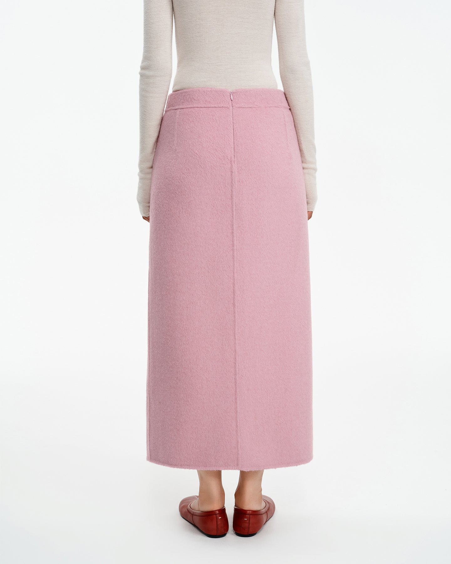 New Chinese-style light pink half-length skirt