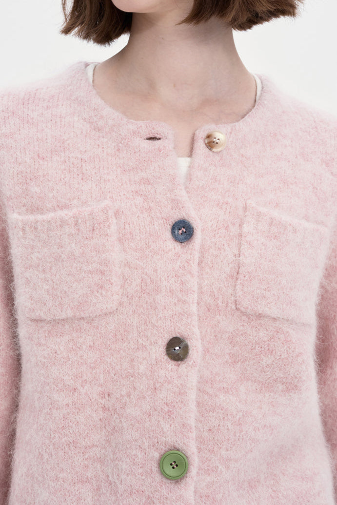 Alpaca Blend Cropped Cardigan Sweater