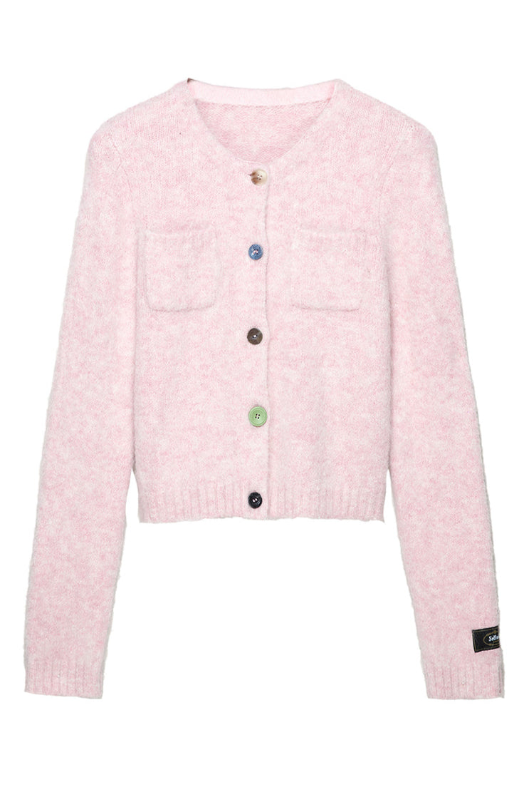 Alpaca Blend Cropped Cardigan Sweater