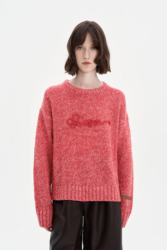 Wool Solid Color Crew Neck Sweater