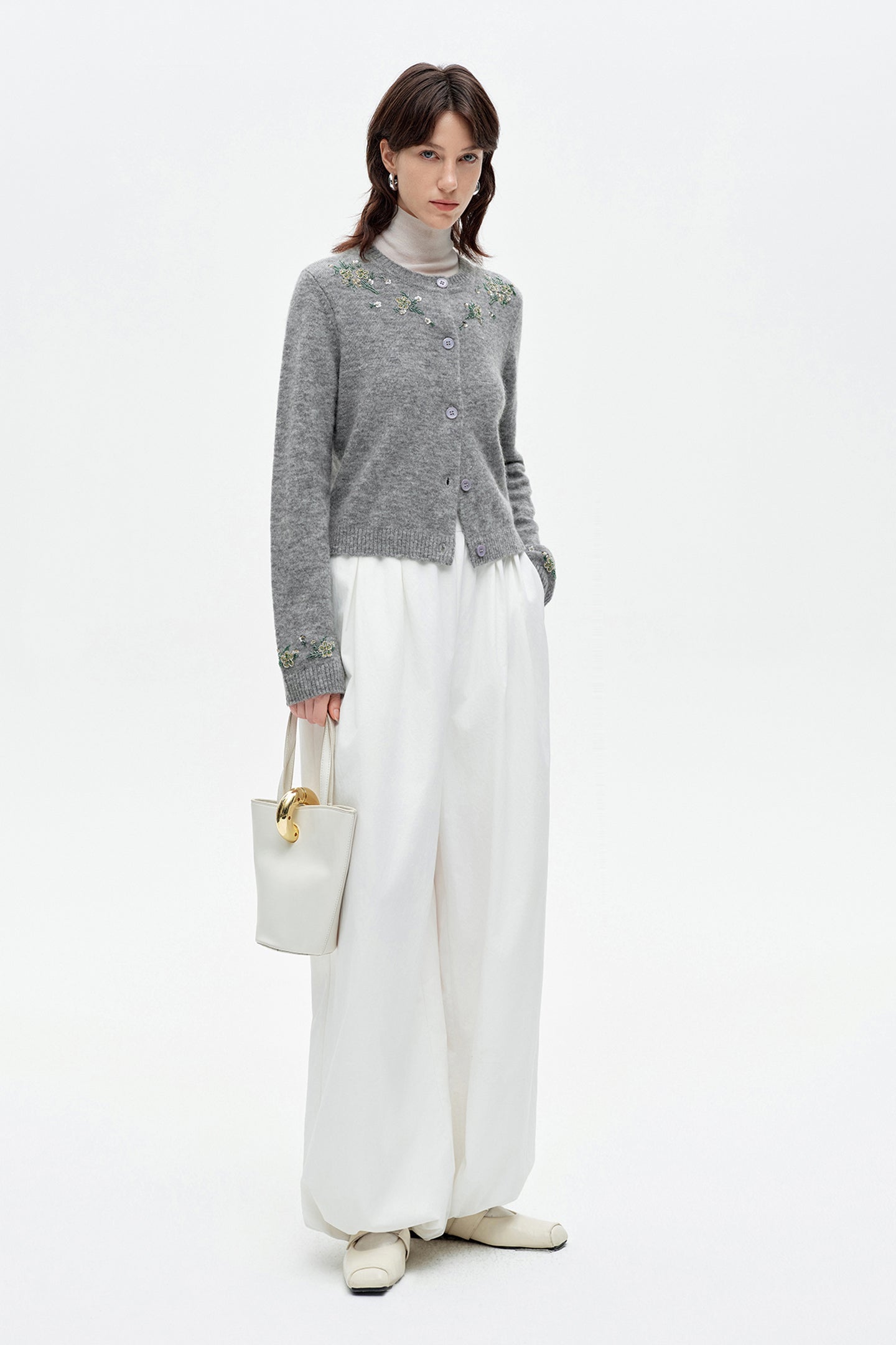 Wool And Mohair Blend Knitted Cardigan