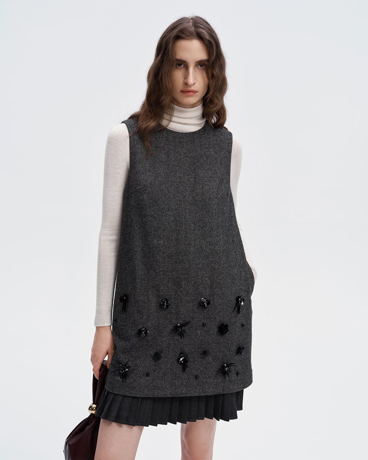 Grey Wool Blend Tank Dress