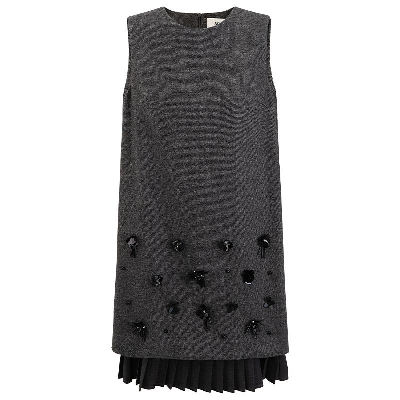Grey Wool Blend Tank Dress