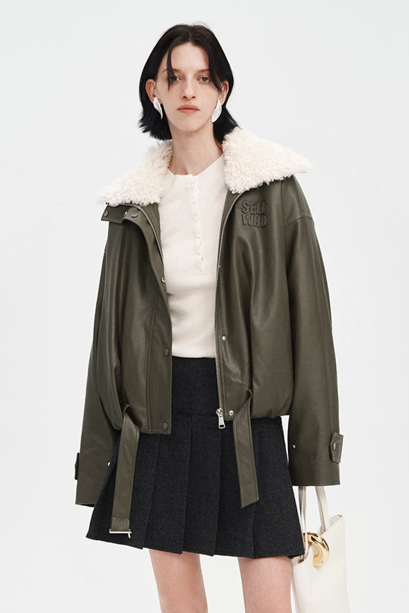 Flight Jacket Green Leather Jacket Clothes