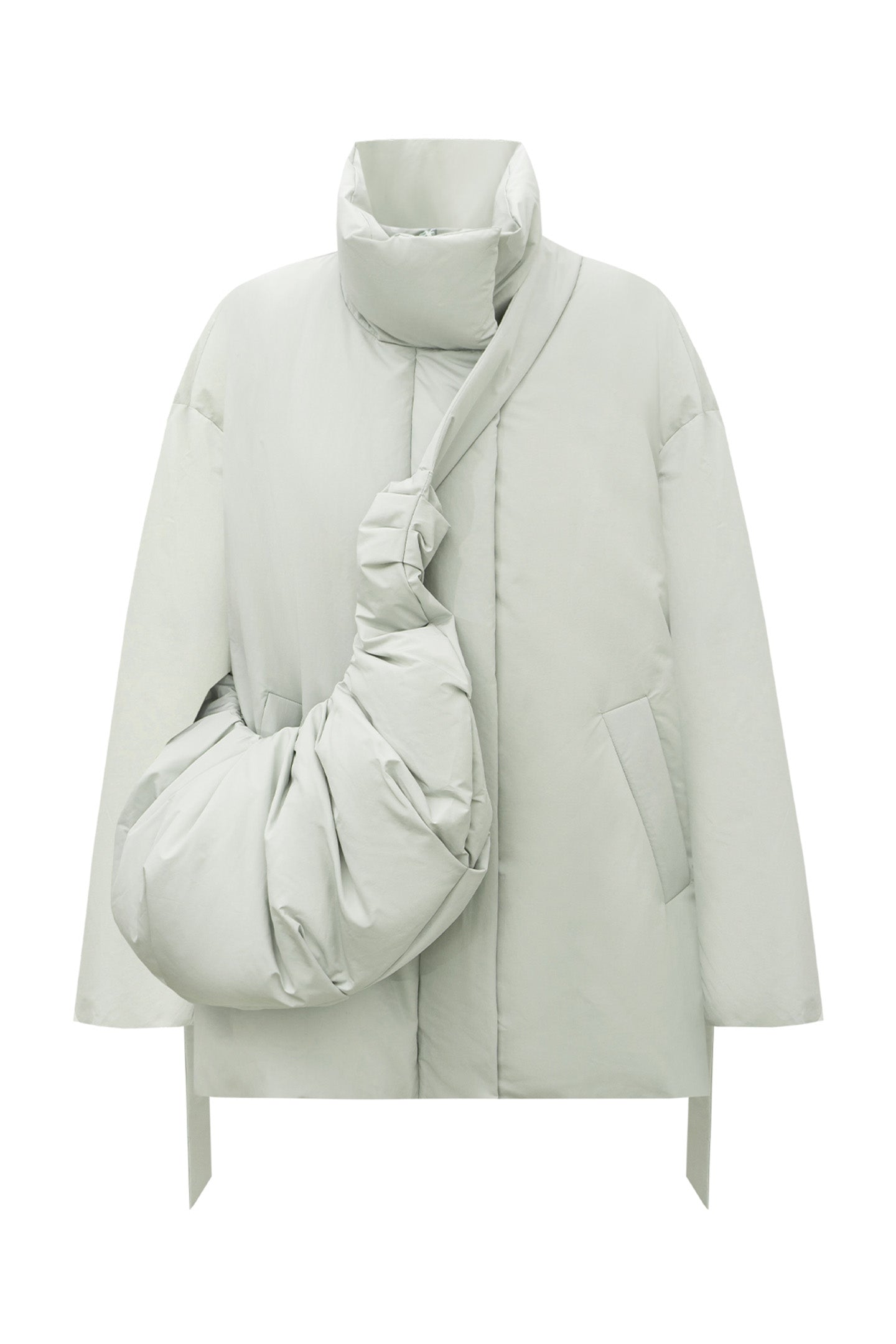 SELFWHO 90 White Duck Down Stand-Collar Mid-Length Down Jacket