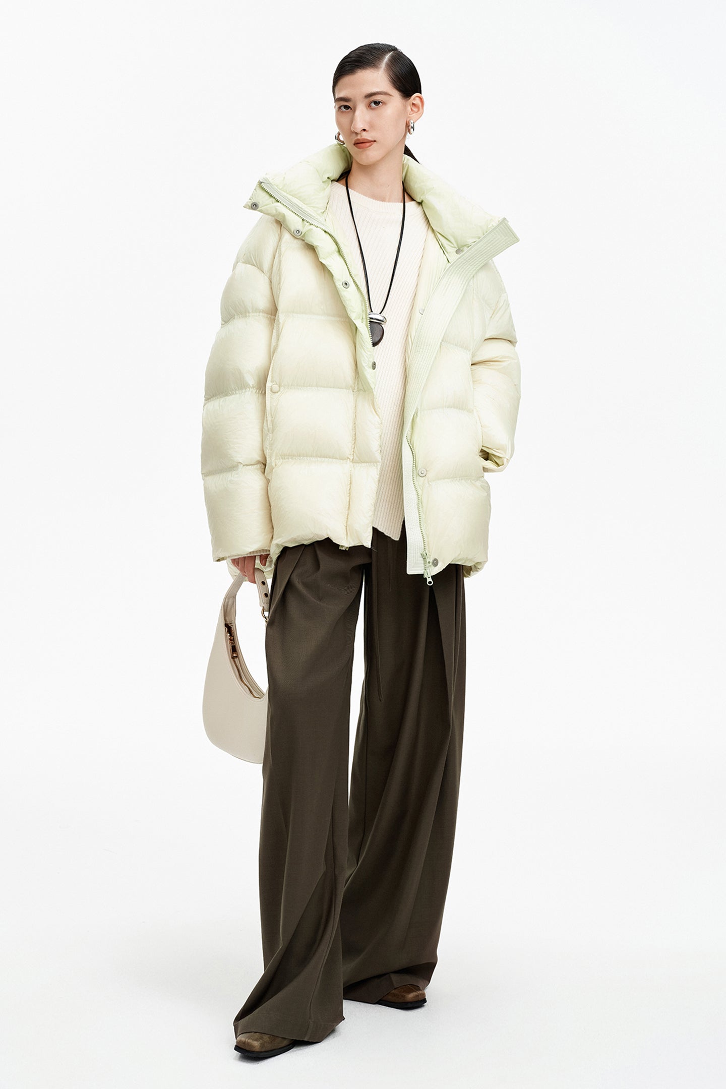 SELFWHO Goose Down Color Block Down Jacket
