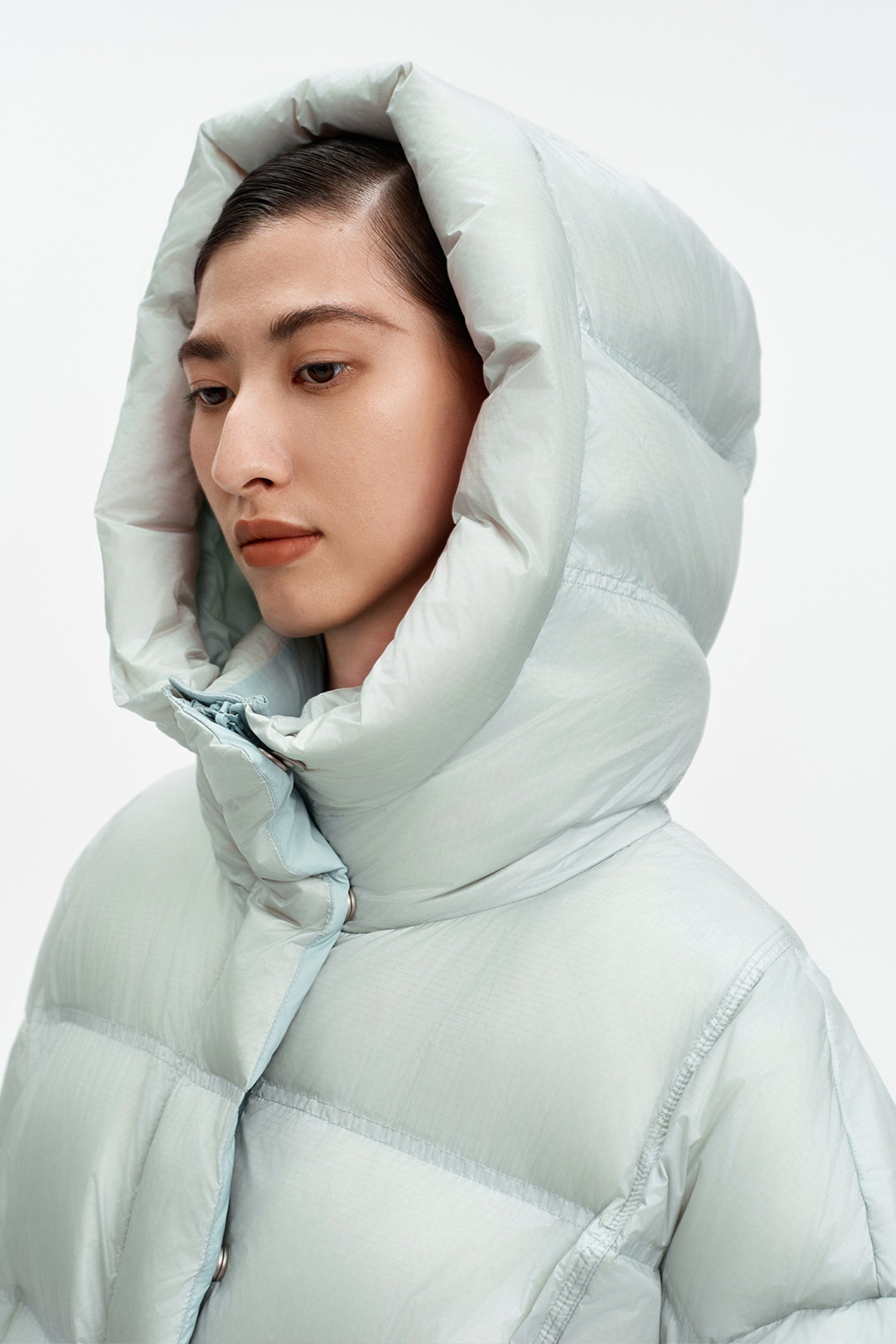 SELFWHO Goose Down Color Block Down Jacket