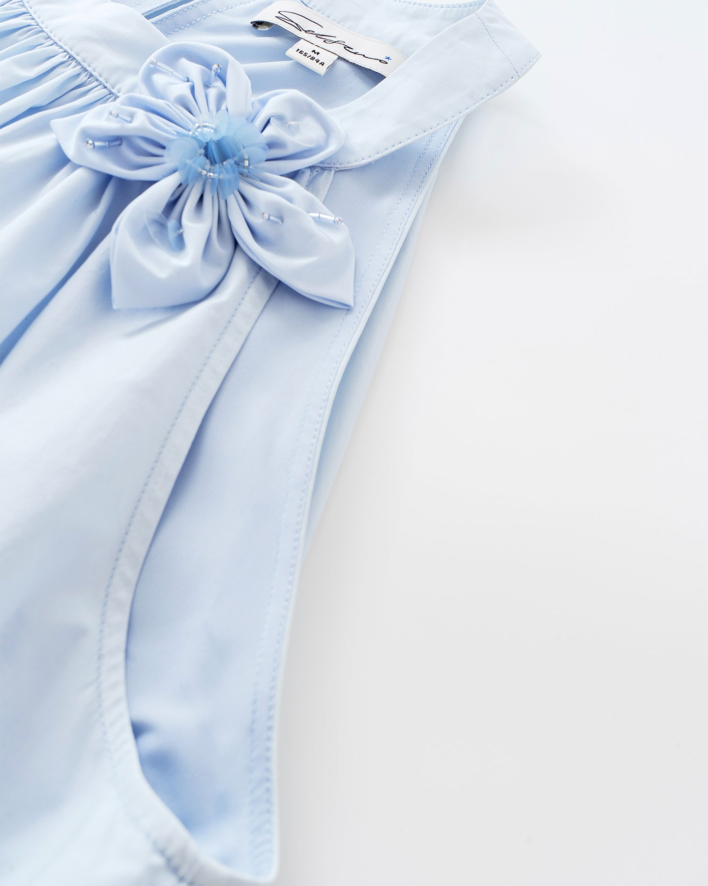 Pure Cotton Detachable Beaded Flower Vest, Skirt Set