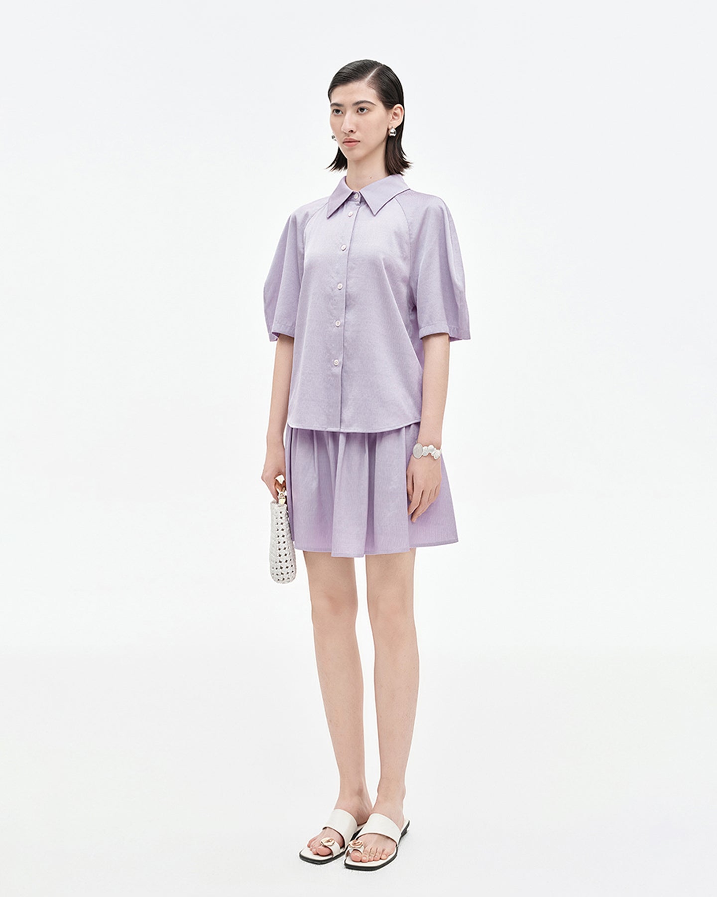 Acetate Tencel Blended Raglan Sleeve Shirt