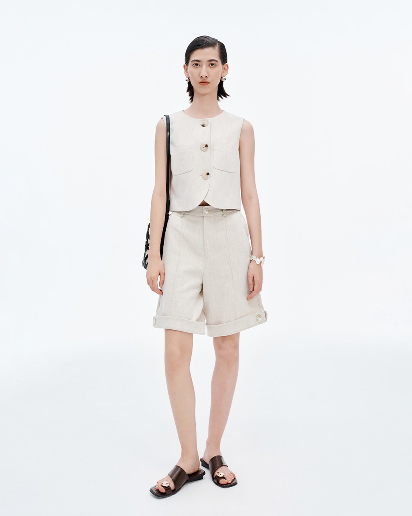 Lyocell Acetate Blended Vest For Women + Shorts